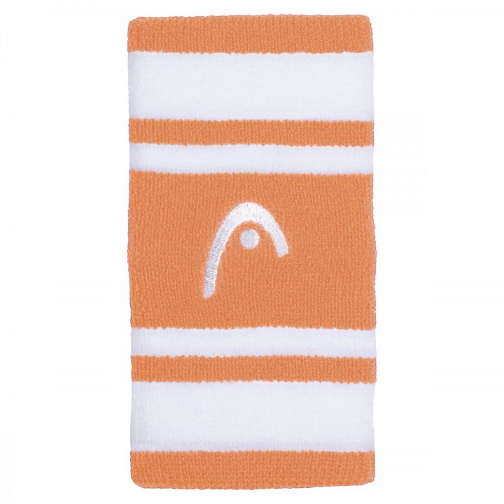 Head Striped Wristband 5'' Apricot / White - 2 szt.